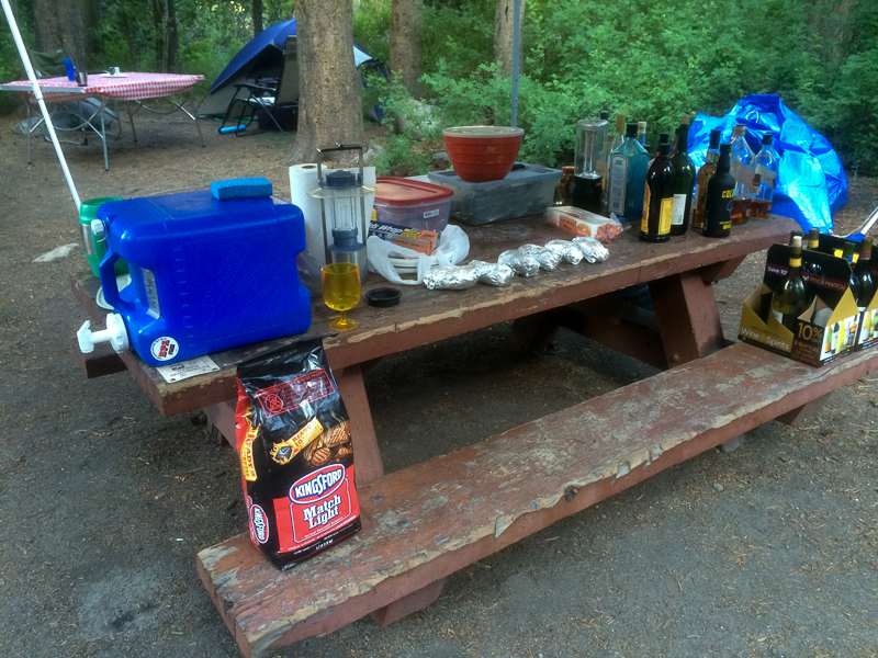 camp site table